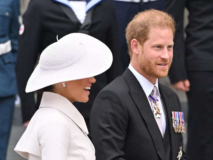 Prince Harry was seen wearing his military medals at the Queen