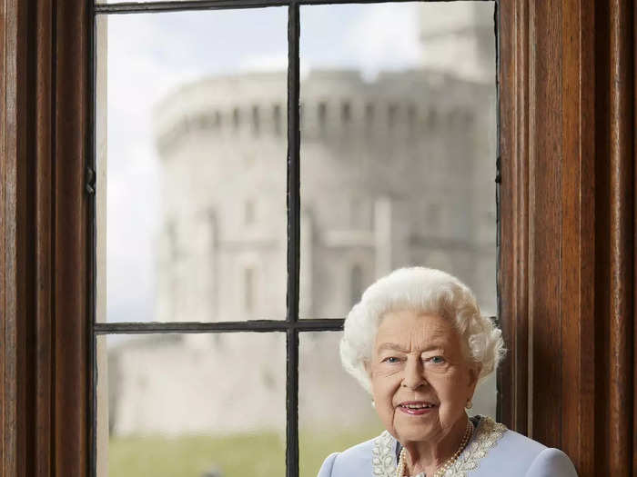 For her milestone 70-year reign and Platinum Jubilee, Buckingham Palace released a portrait of the Queen on June 1, 2022.