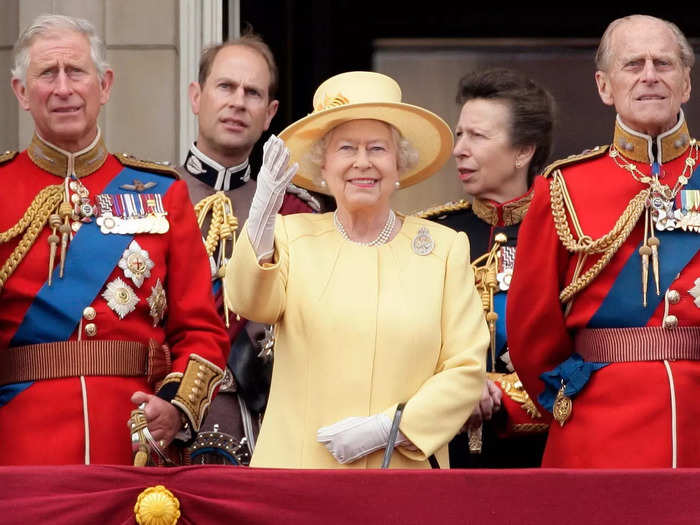 At her 86th birthday celebration, the Queen wore a yellow look for the Trooping the Colors on June 16, 2012.