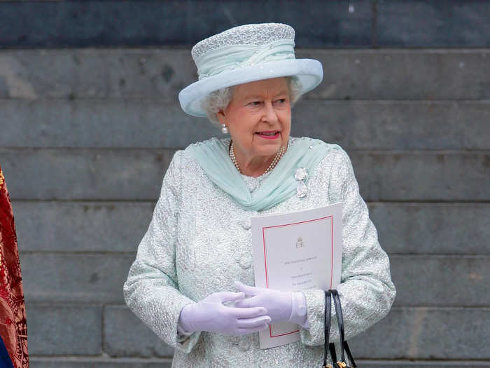 She wore a delicate mint-green ensemble for traditional jubilee events on June 5, 2012.