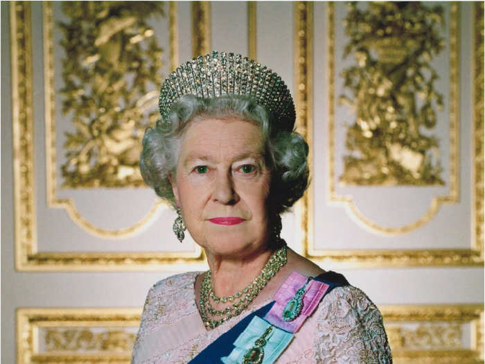 To celebrate reigning for 50 years, Her Majesty took a new portrait in royal regalia for her Golden Jubilee, released on February 6, 2002.