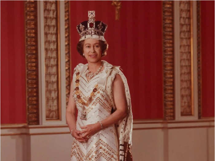 Buckingham Palace released a portrait of the Queen in an exquisite gown, cape, and crown for her Silver Jubilee in 1977.