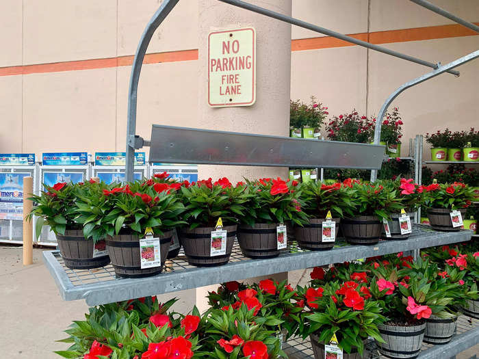 Home Depot, at least at my location, essentially doubles in size in the spring, when the nursery spills outside into a large uncovered area, plus the gardening section and in front of the store.