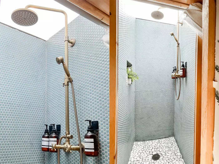 Our shower is uniquely designed to feel extra spacious.