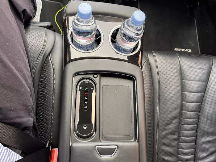 The car has really cool gadgets, including a wireless charging pad for smartphones and you can control the hands-free call option in the car using the remote shown in the picture below: