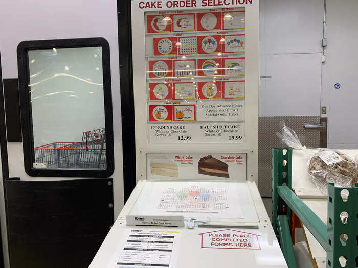 You can also buy custom cakes and order them in store, right in front of the bakery.