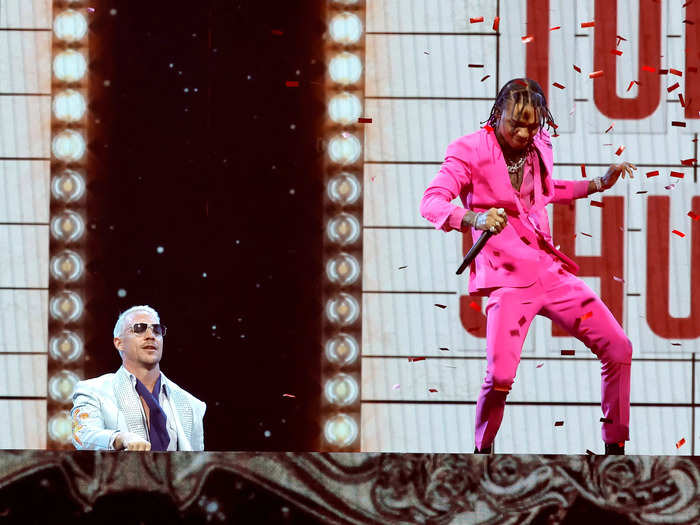 Rapper Swae Lee got on the podium as he performed with Diplo during the event.