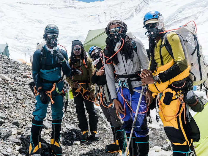 Returning to basecamp after reaching the summit was Green