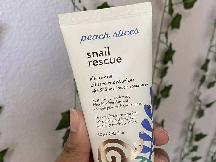 The Peach Slices Snail Rescue moisturizer doesn