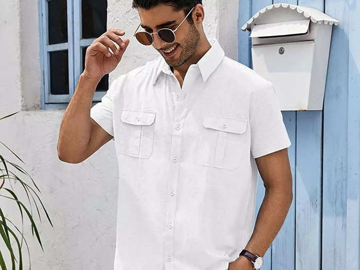 Pengfei Short Sleeve Linen Shirts