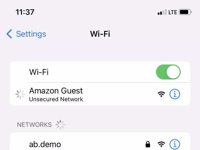 After waiting a minute or two, my sister suggested I look for an Amazon WiFi connection, which I did.