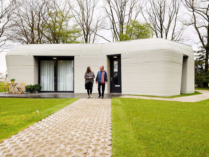 In 2021, a couple moved into a printed concrete home in Eindhoven in the Netherlands for about $1,400 a month.