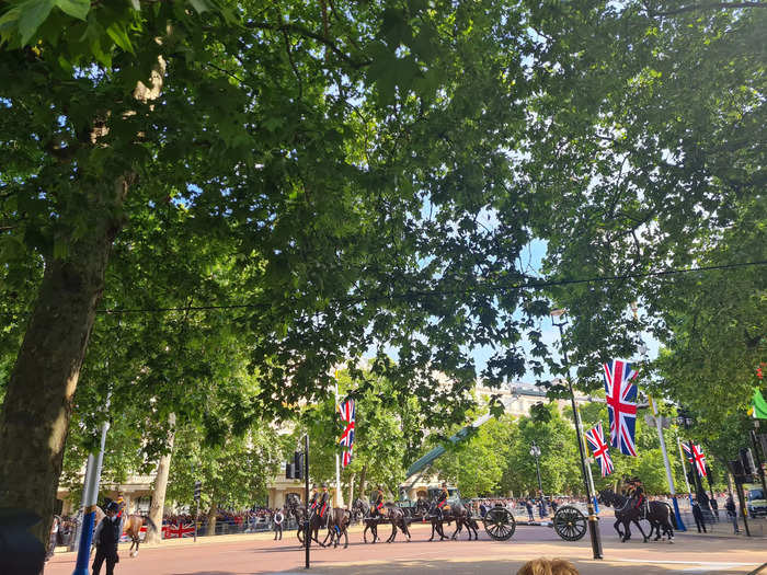 I found a spot at the end of the parade route, and I had a pretty clear view at first.