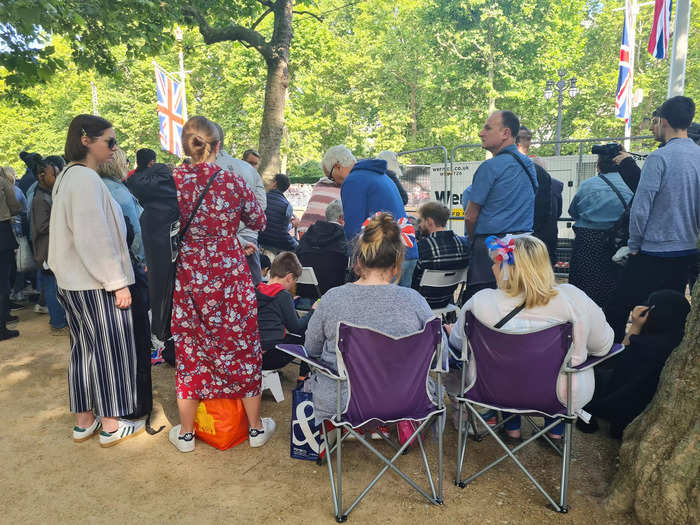 Others brought chairs to keep comfortable during their hours-long wait.