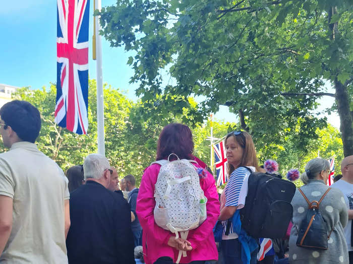 Some people brought stools to help them see over the massive crowds, and I wish I had thought of the idea myself.