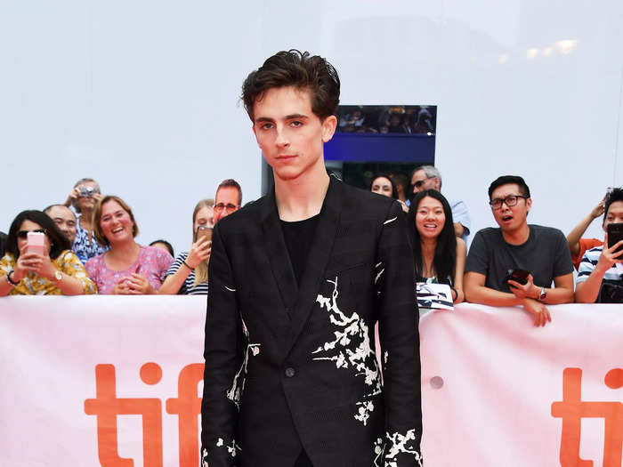 He attended the September 2018 premiere of "Beautiful Boy" with a new haircut and a black suit printed with white flowers.