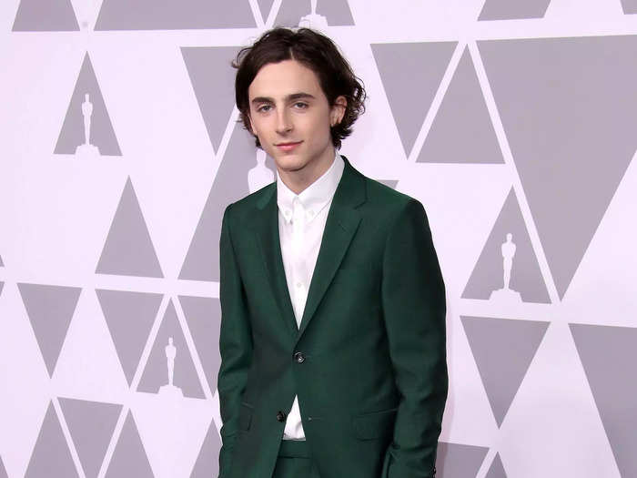 Chalamet celebrated his first Oscar nomination by attending the 2018 Academy Awards Nominee Luncheon in this hunter green suit in February.