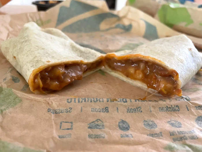 The bean burrito has some nice flavor, but it