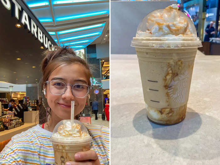 This was my first time having the Caramel Ribbon Crunch, which was delicious and refreshing. It reminded me of the original Caramel Frappuccinos I drank in middle school, just with some extra surgery chunks.