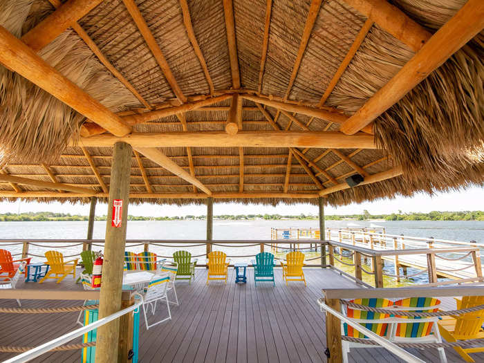 … lounge seating on the lakeside boardwalk …