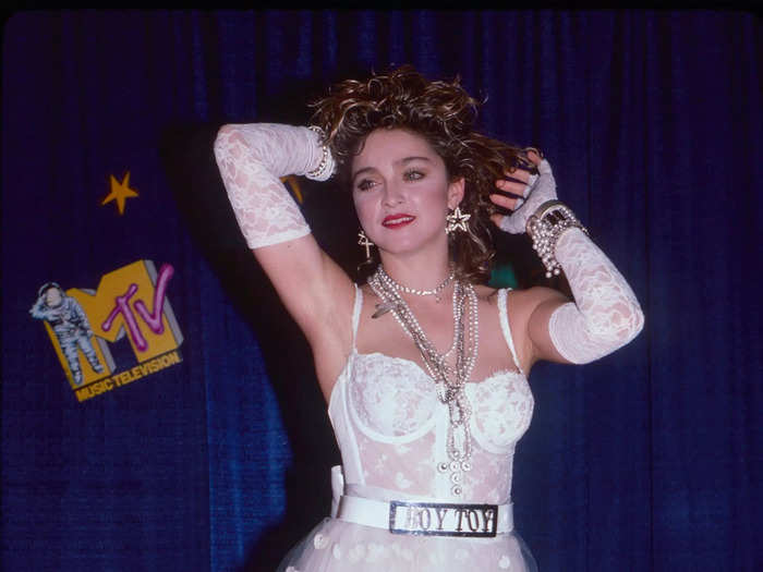 In 1984, her "Like a Virgin" Video Music Awards look blended punk and fairytale wedding perfectly.