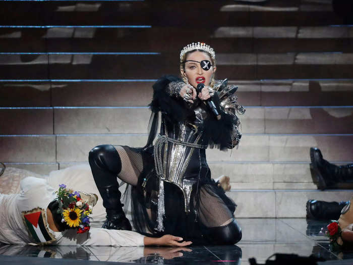 Madonna went for a seductive look featuring an eye patch during her Eurovision performance in 2019, which invited parallels with the then-popular television show "Game of Thrones."