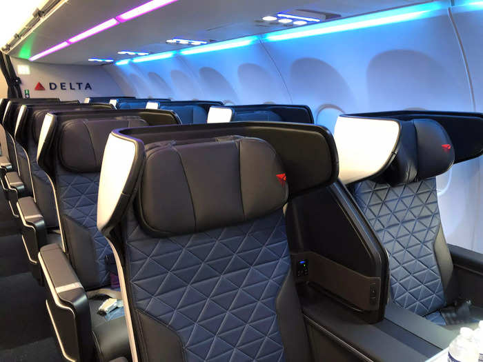 Upgrading the first-class cabin aboard the A321neo was a major focus, and the changes are apparent immediately.