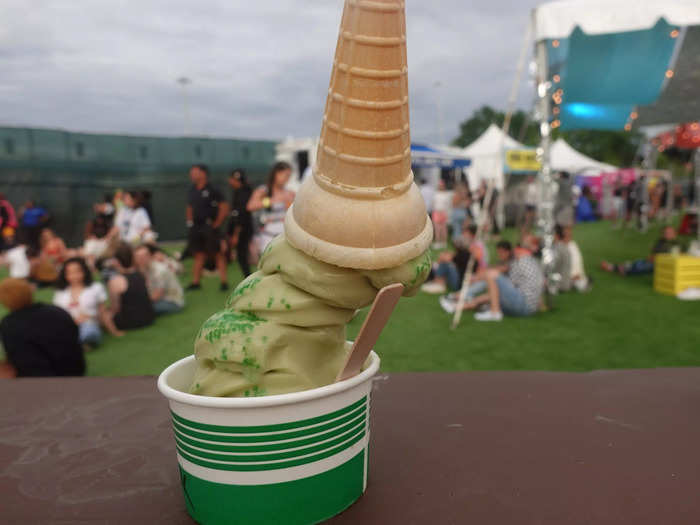 This matcha soft serve was $12.48.