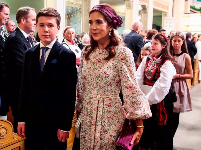 Crown Princess Mary of Denmark wore a floral Zimmermann dress in August 2019.