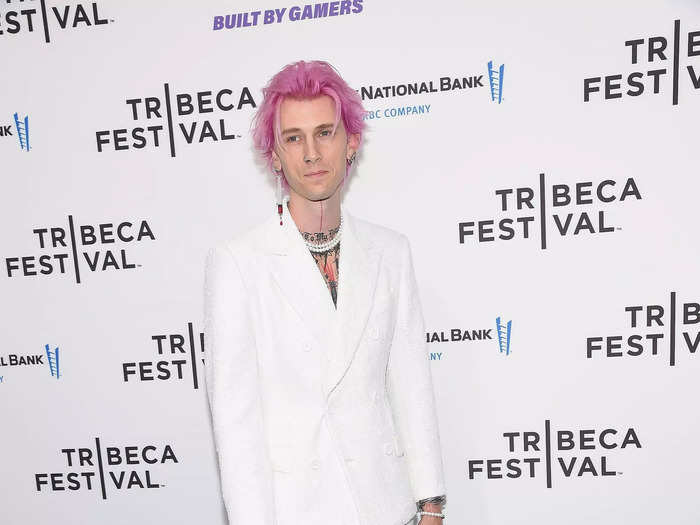 Machine Gun Kelly rocked a sparkly suit as he promoted "Taurus."