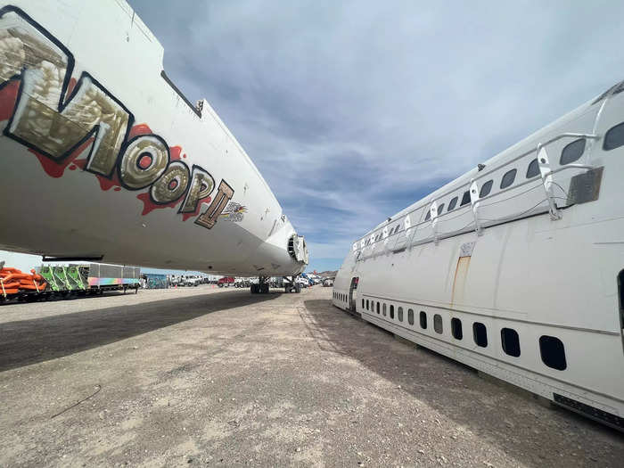 AREA15 chief marketing officer Meg Parker drove me to the 747 on Thursday, where it currently sits in storage.