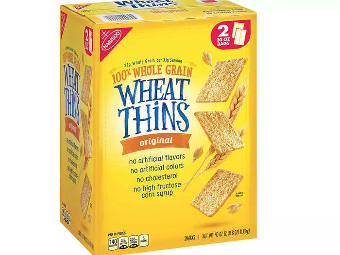 Wheat Thins changed its family size from 16 oz to 14 oz, with about 28 fewer crackers per box.