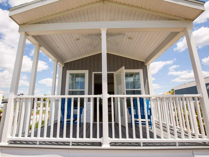 These cabins function as a six-person tiny home starting at almost $195 a night, which is around the same price as the premium RV site.