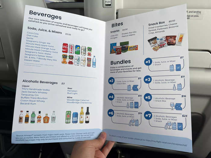 I was disappointed in the food options for such a long flight. The ride from Richmond leaves at 8:35 a.m. and flies straight through lunchtime, meaning I was snacking until I was able to get a larger meal at the San Francisco airport.