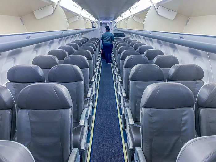 The flight is one of 18 transcontinental routes Breeze will operate this summer using the new jet. Each A220 will have a first class cabin, while its Embraer planes will only have economy.