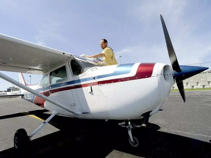 The four-seater plane is powered by a single engine.