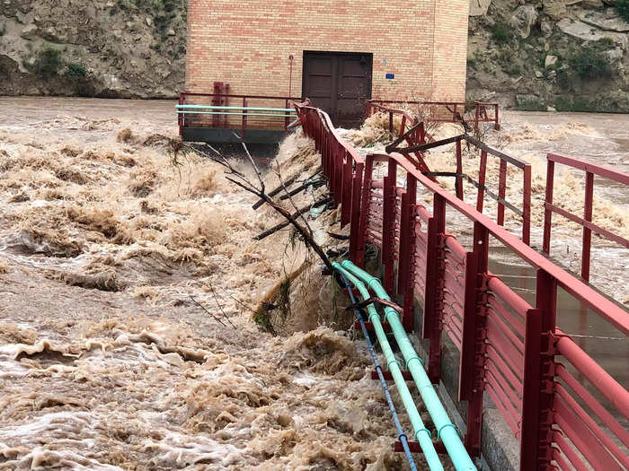 As of Thursday, the floodwaters had moved downstream to Billings, Montana, and forced the city to shut down its water-treatment plant.