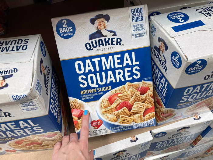 I always grab a box of my favorite Quaker cereal.