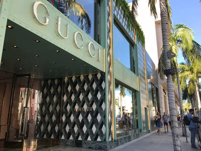 The restaurant is tucked above the Gucci store in Beverly Hills.