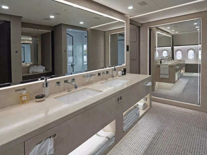 …and an ensuite bathroom that connects to the bedroom via sliding doors.