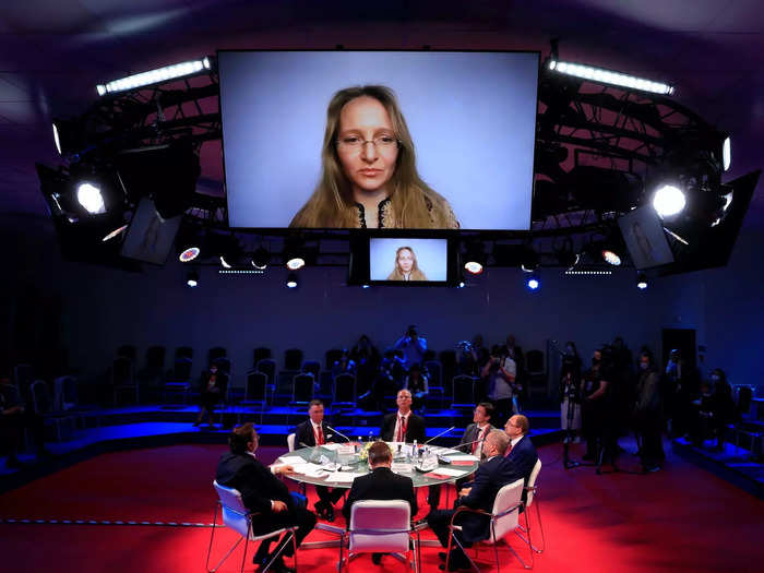 In June 2021, Katerina addressed a conference that is Russia