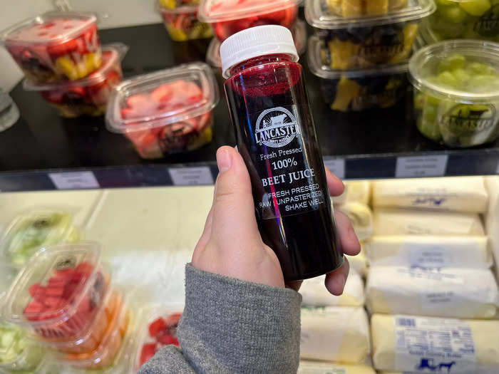 Local foods also captured my attention, like this beet juice from Lancaster County Dairy.