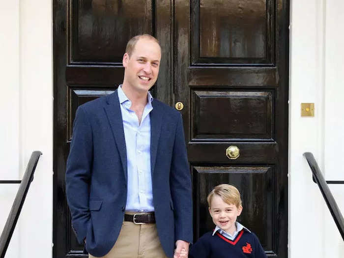 2017: William dropped Prince George off at his first day of school at Thomas