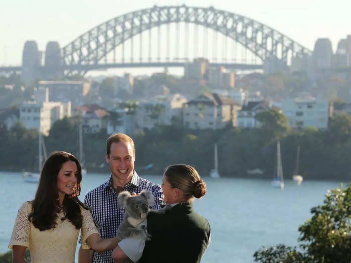2014: William and Middleton took Prince George along for their three-week tour of Australia and New Zealand in April.