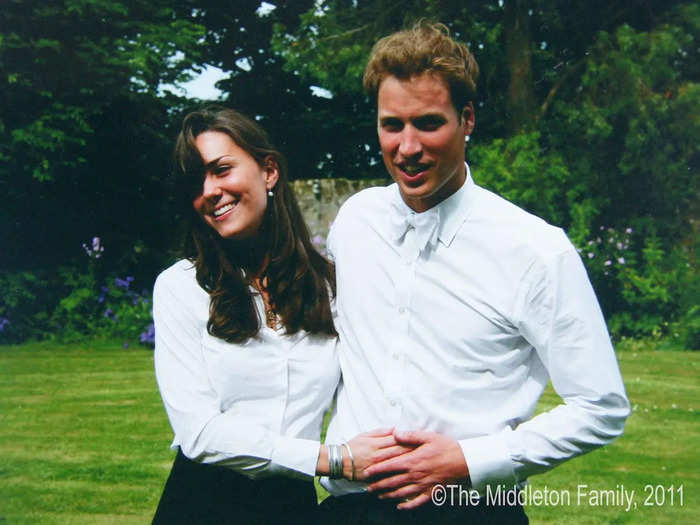 2005: William and his then-girlfriend Kate Middleton graduated from the University of St Andrews. This photo, taken after the ceremony, wasn