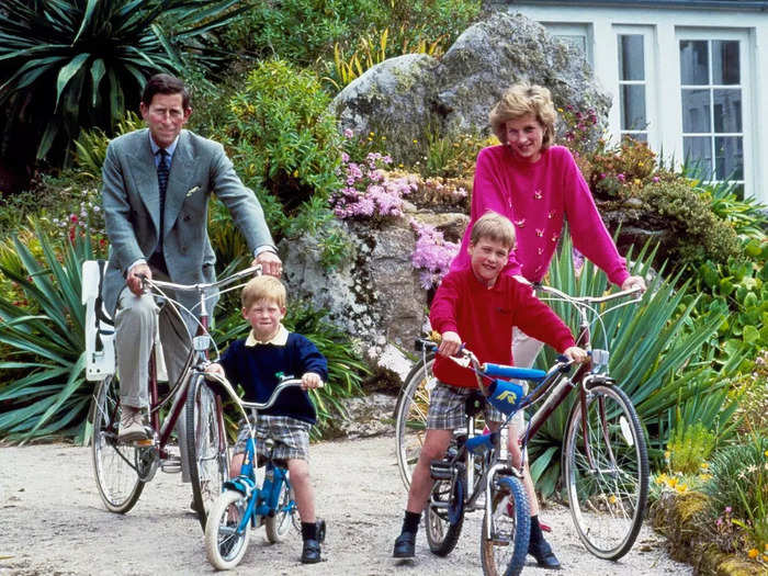 1989: Despite being part of one of the most famous families in the world, they still took part in regular activities, like cycling. This photo was taken in Tresco, one of the Scilly Isles, in June.