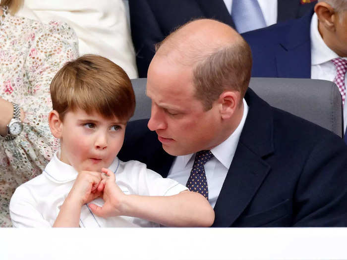 Prince William held Prince Louis on his lap during celebrations for Queen Elizabeth