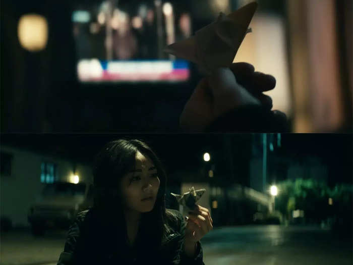 In episode two, Kimiko holds an origami figure of a mouse, a reminder of her brother Kenji.