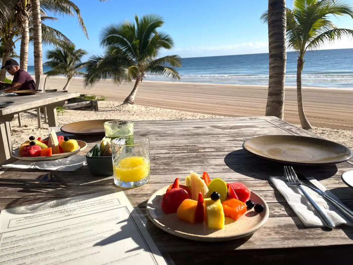 We ate breakfast right by the stunning private beach.