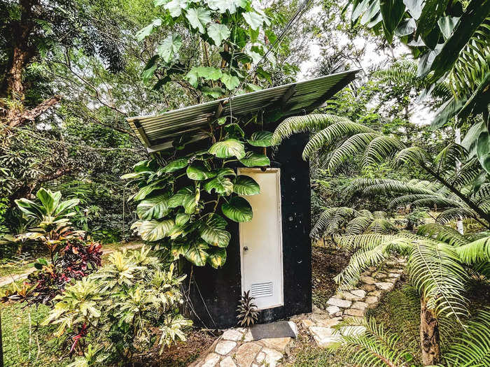 The toilet was located in a shed right beside the camper van.